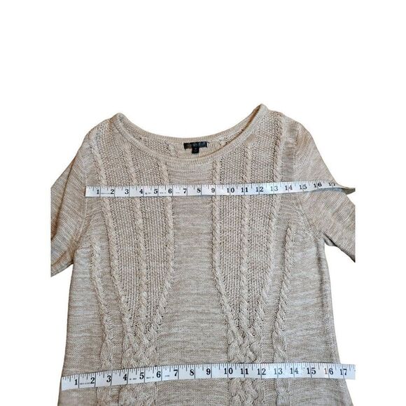 Hannah Knit Sweater‎ Women Sz M Long Sleeve Tan Everyday Boho - Picture 4 of 6